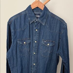 Wrangler Dark Blue Denim Shirt